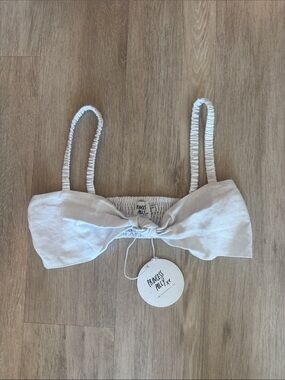 Princess Polly White Linen Rita Tie Top New 8